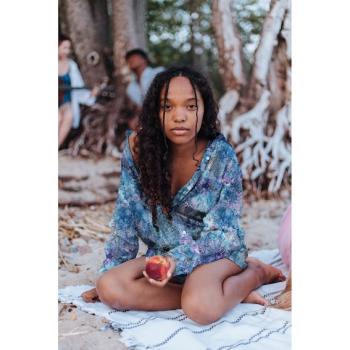 Preview: Batik Baumwolle - Blau